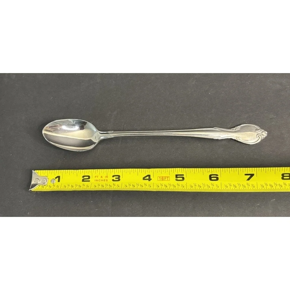 6 Imperial Parliament Iced Tea Spoons Floral Scroll Discontinued 7 1/2